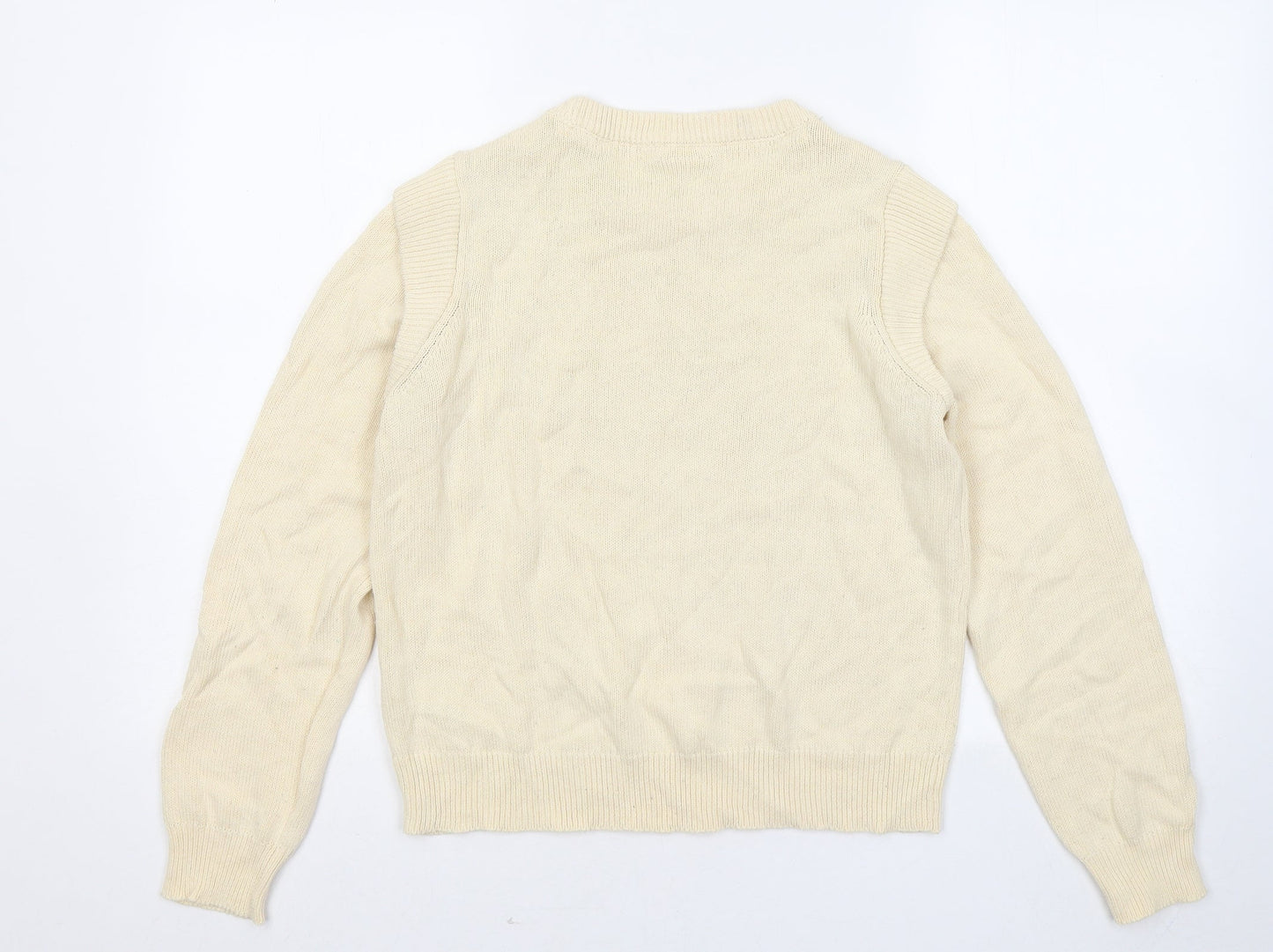 Noisy may Womens Yellow Round Neck Acrylic Pullover Jumper Size M