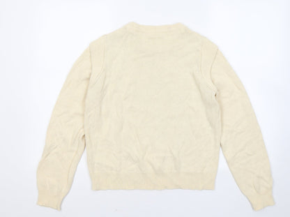 Noisy May Womens Yellow Round Neck Acrylic Pullover Jumper Size M