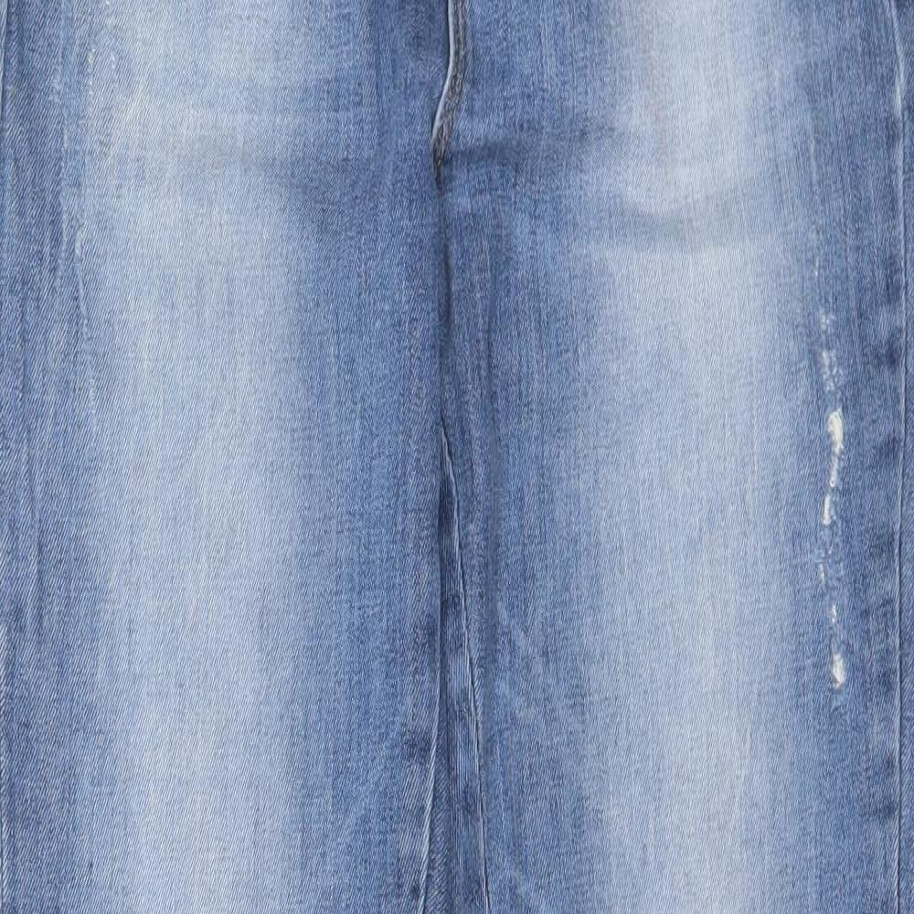 Topshop Mens Blue Cotton Skinny Jeans Size 30 in L32 in Regular Button