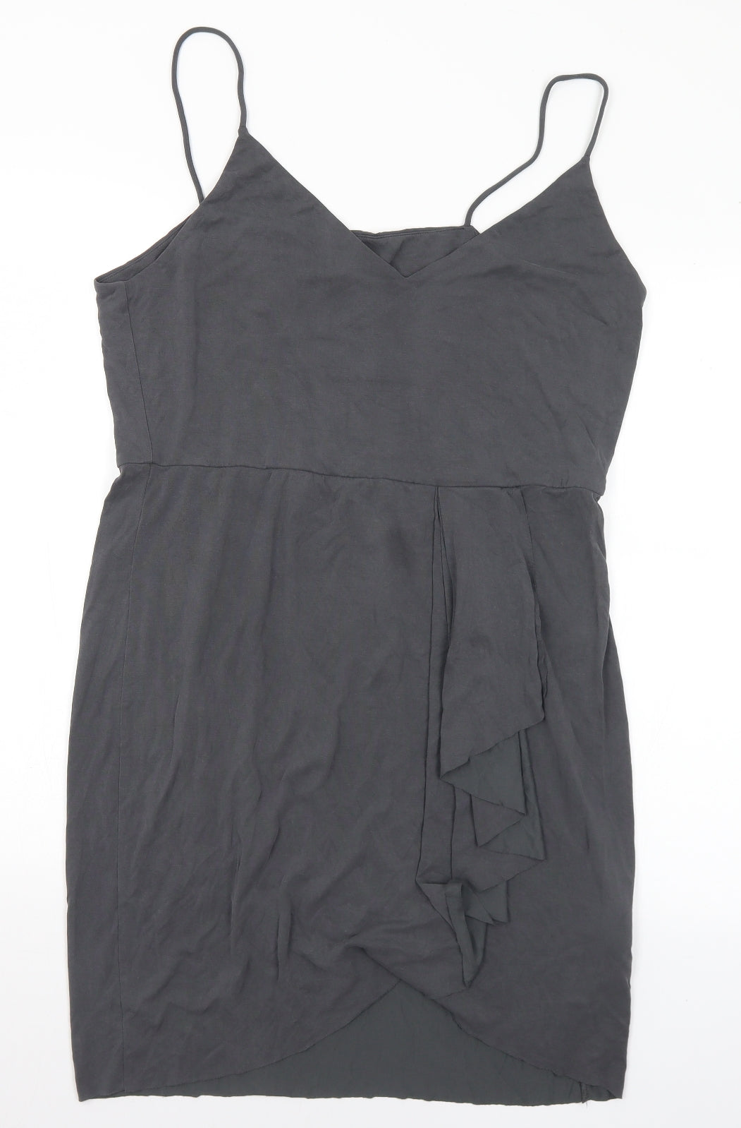 H&M Womens Grey Modal Slip Dress Size L V-Neck