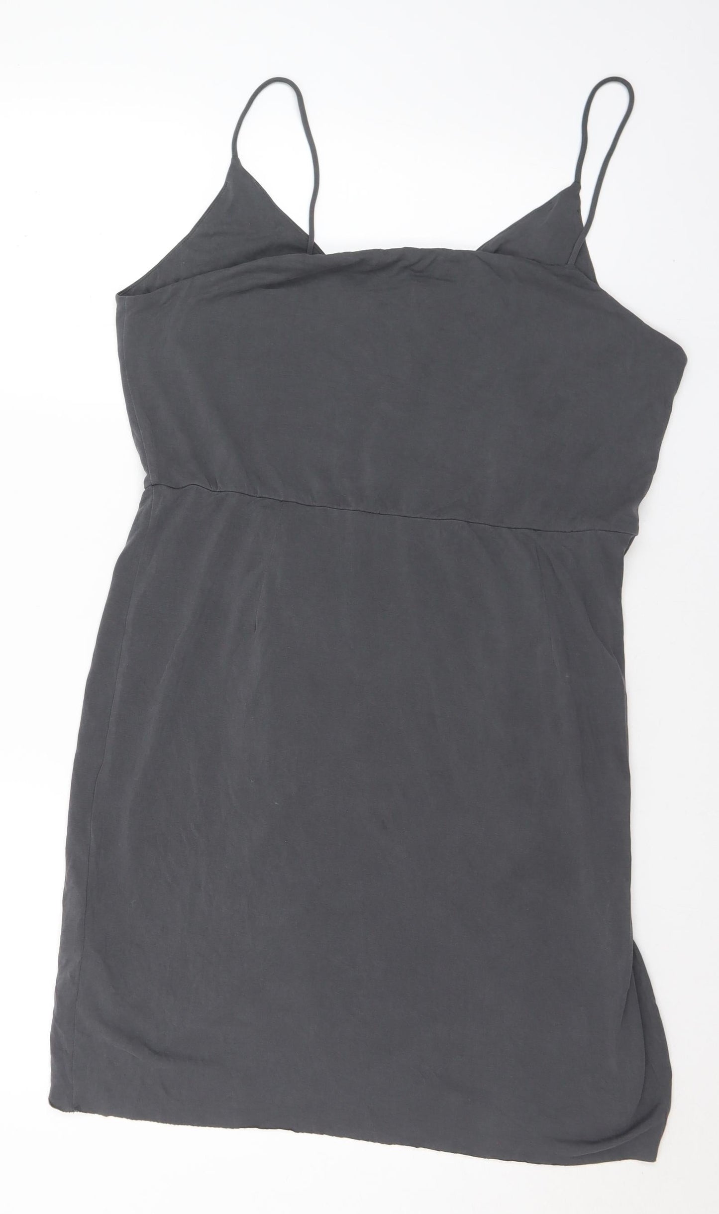 H&M Womens Grey Modal Slip Dress Size L V-Neck