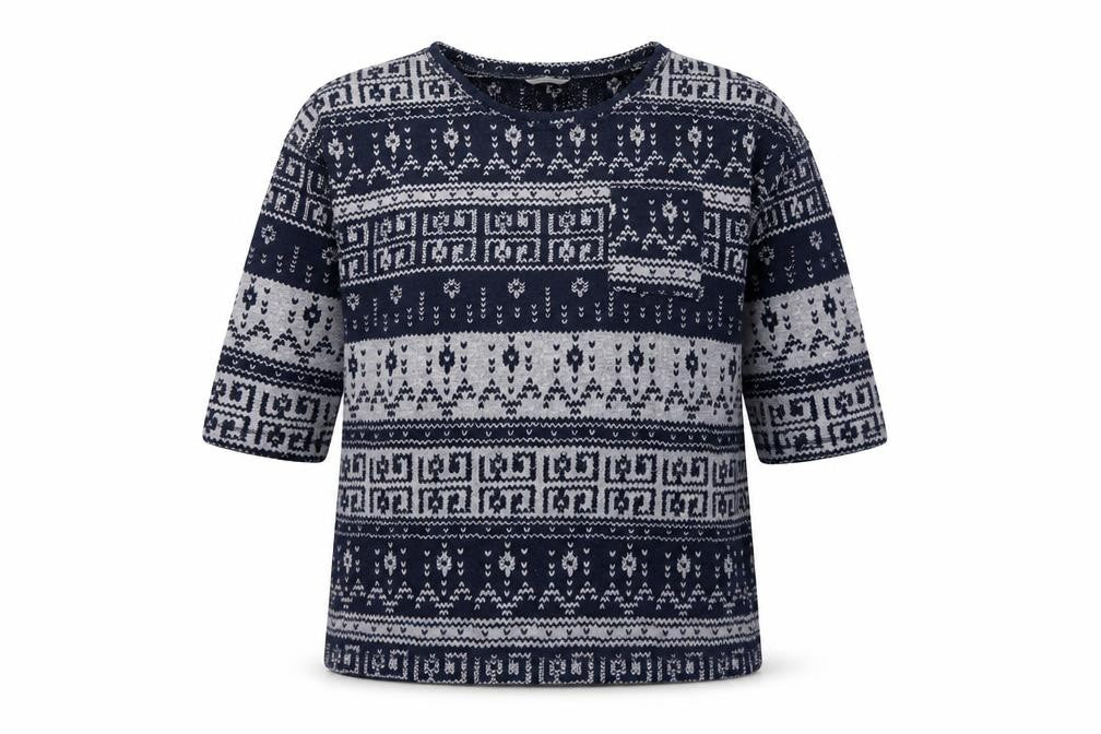 Marks & Spencer Womens Black Round Neck Geometric Polyester Pullover Jumper Size 12