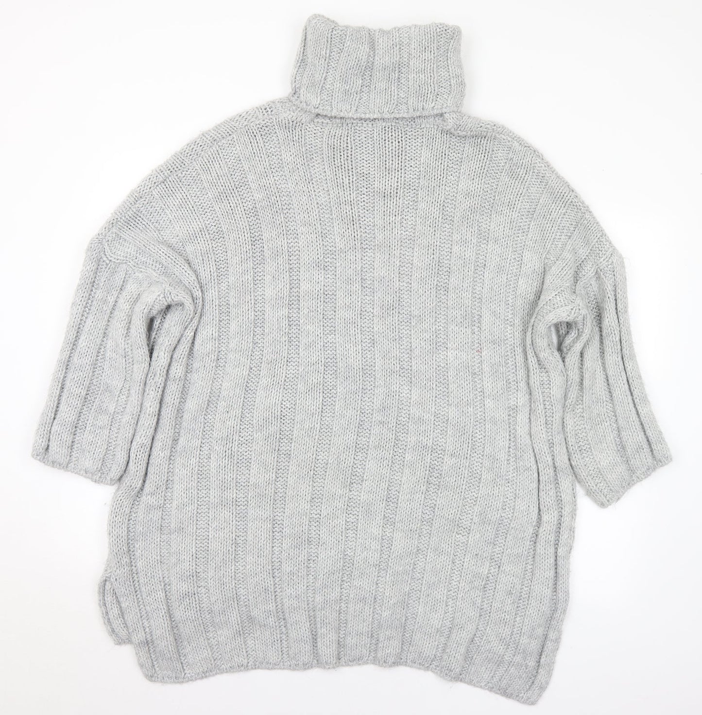 Preworn Womens Grey Roll Neck Acrylic Pullover Jumper Size XL