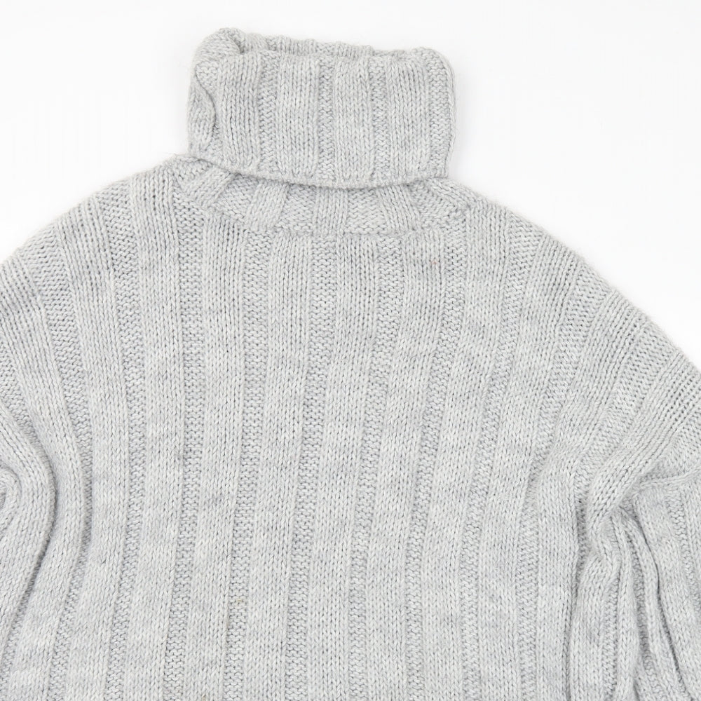 Preworn Womens Grey Roll Neck Acrylic Pullover Jumper Size XL