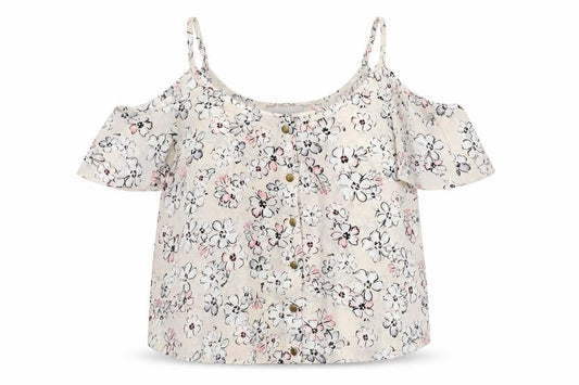 Atmosphere Womens Beige Floral Polyester Basic Blouse Size 12 Round Neck