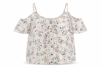 Atmosphere Womens Beige Floral Polyester Basic Blouse Size 12 Round Neck
