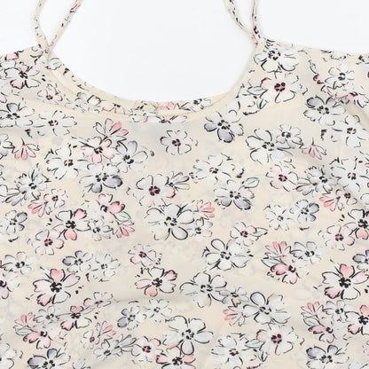 Atmosphere Womens Beige Floral Polyester Basic Blouse Size 12 Round Neck
