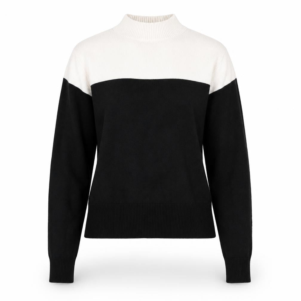 New Look Womens Black Striped Viscose Pullover Sweatshirt Size 10