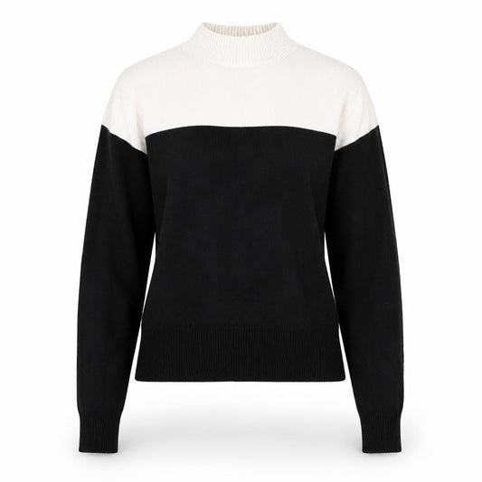 New Look Womens Black Striped Viscose Pullover Sweatshirt Size 10
