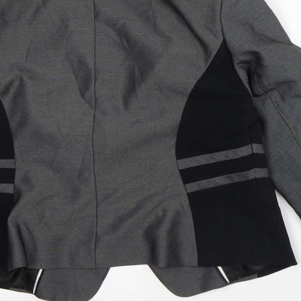 Marks and Spencer Womens Grey Striped Jacket Blazer Size 16