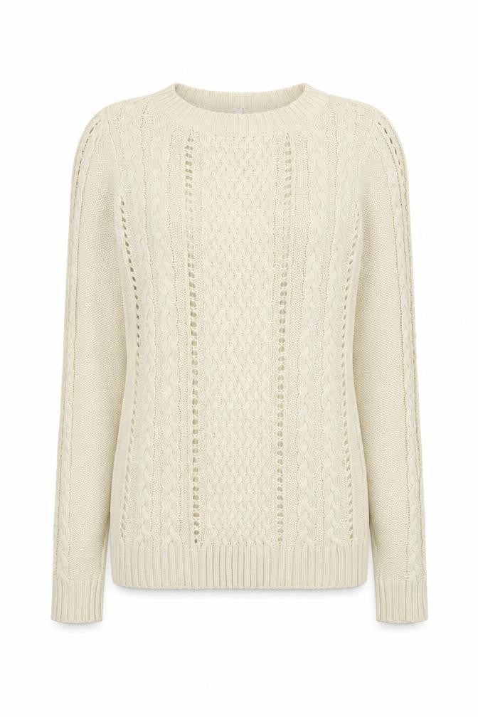 Astradivarius Womens Beige Crew Neck Polyester Pullover Jumper Size S