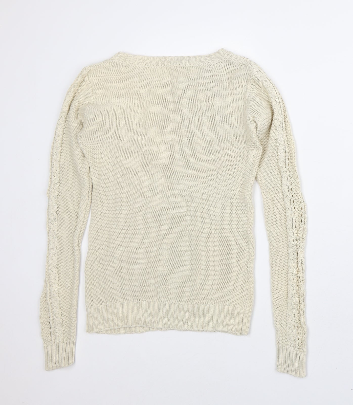 Astradivarius Womens Beige Crew Neck Polyester Pullover Jumper Size S