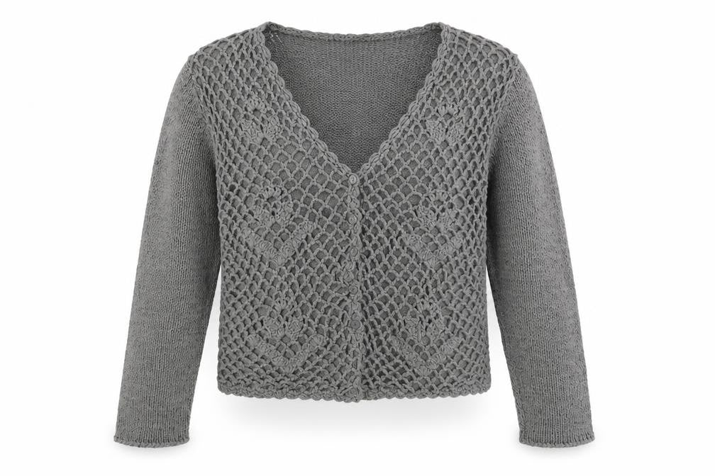 Runa Womens Grey V-Neck Cotton Pullover Jumper Size S