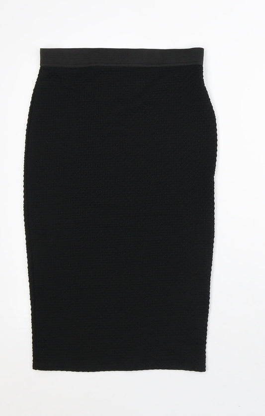 Internacionale Womens Black Geometric Polyester Straight & Pencil Skirt Size 10