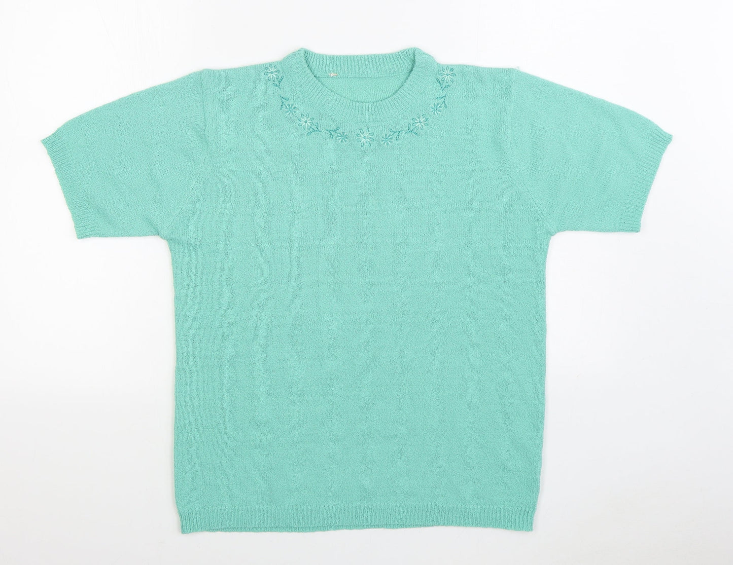 Preworn Womens Green Round Neck Acrylic Pullover Jumper Size M