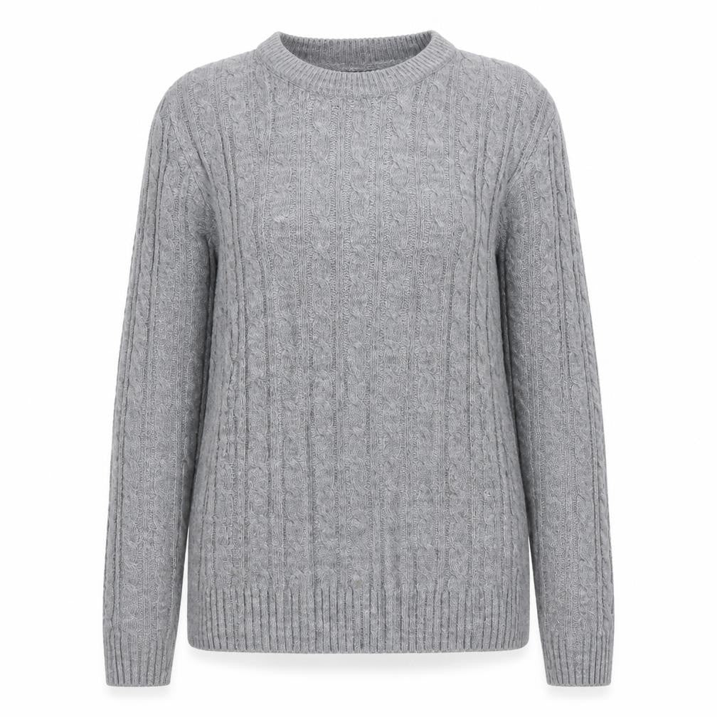 Envy Womens Grey Round Neck Acrylic Pullover Jumper Size XL