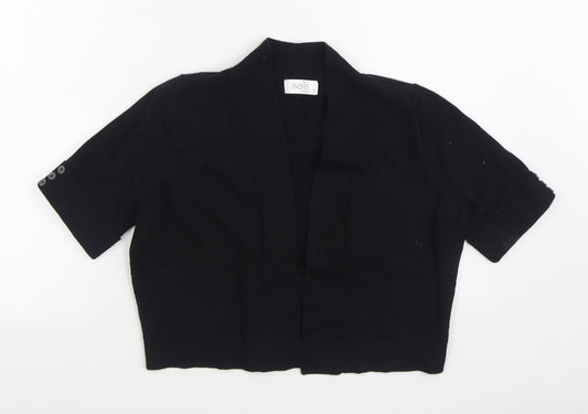 Wallis Womens Black V-Neck Cotton Cardigan Jumper Size M