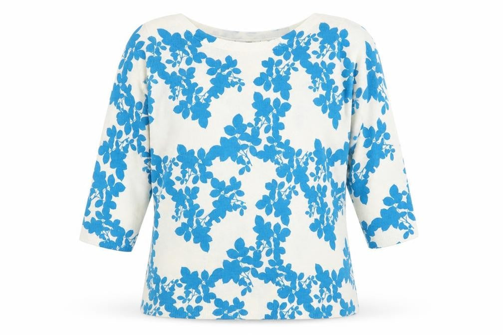 Matalan Womens White Boat Neck Floral Acrylic Pullover Jumper Size 10