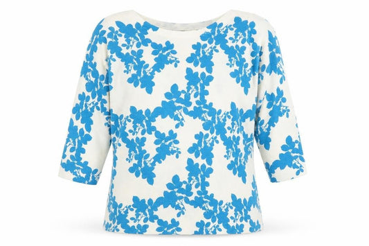 Matalan Womens White Boat Neck Floral Acrylic Pullover Jumper Size 10