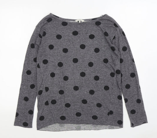 Clockhouse Womens Grey Polka Dot Cotton Pullover Sweatshirt Size S Pullover