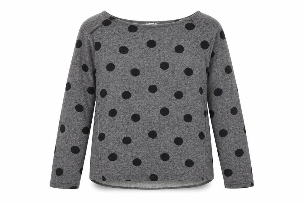 Clockhouse Womens Grey Polka Dot Cotton Pullover Sweatshirt Size S Pullover
