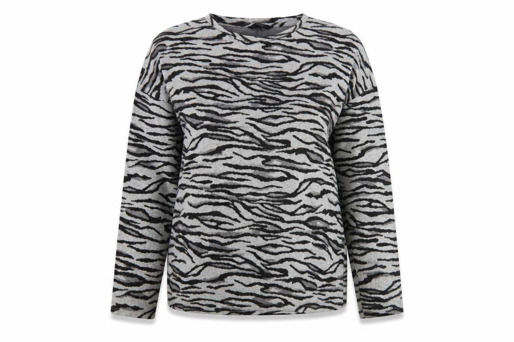 NEXT Womens Grey Crew Neck Animal Print Polyester Pullover Jumper Size 8