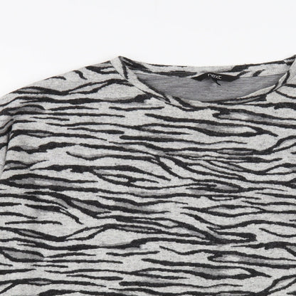 Next Womens Grey Crew Neck Animal Print Polyester Pullover Jumper Size 8