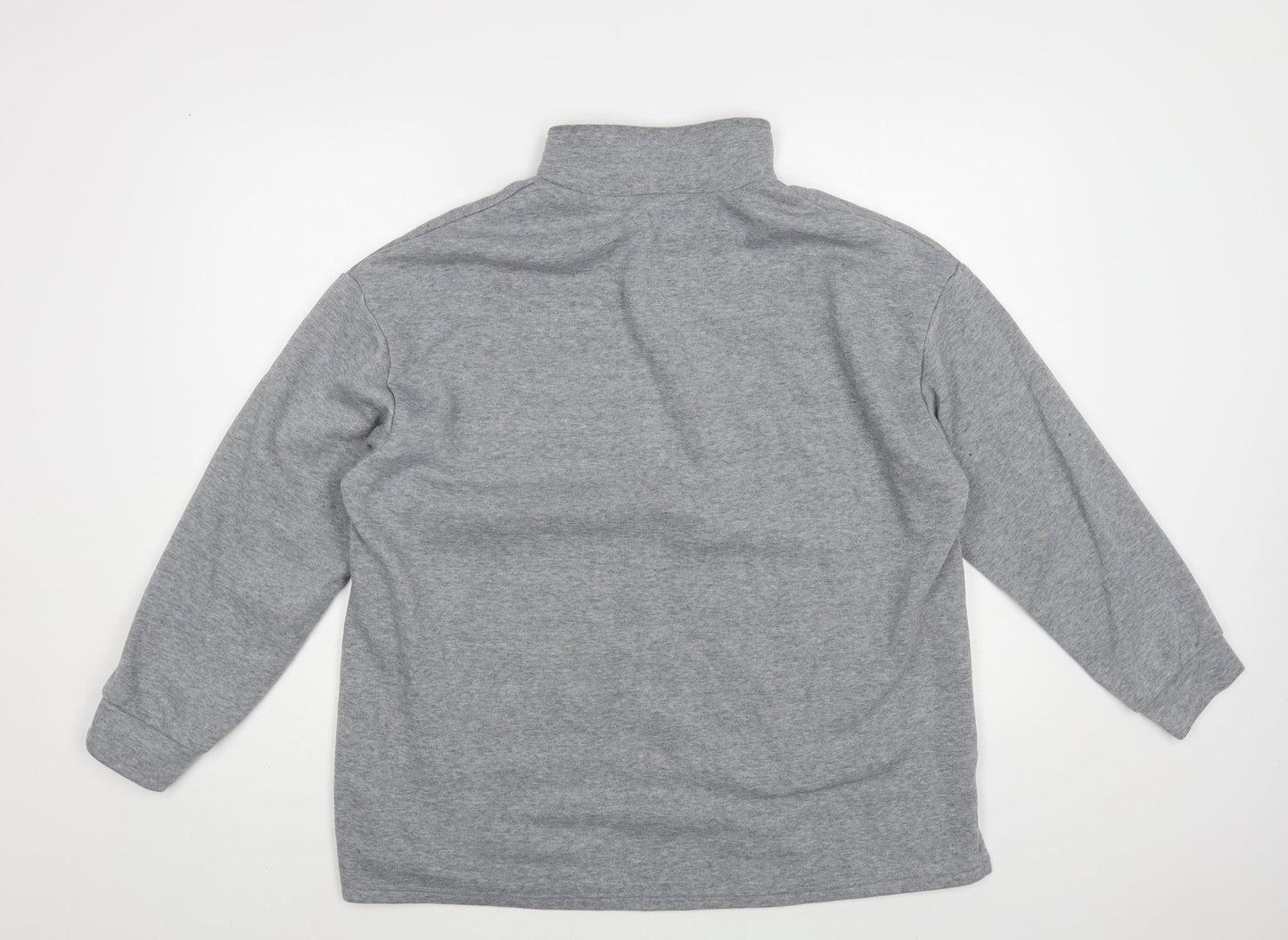 SheIn Womens Grey Cotton Pullover Sweatshirt Size M Zip - Push