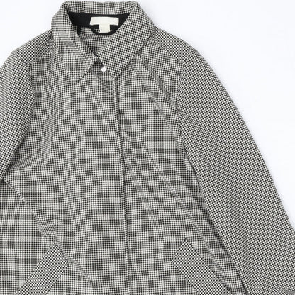 Preloved H&M Womens Multicoloured Houndstooth Jacket Size 6 Snap - Detail