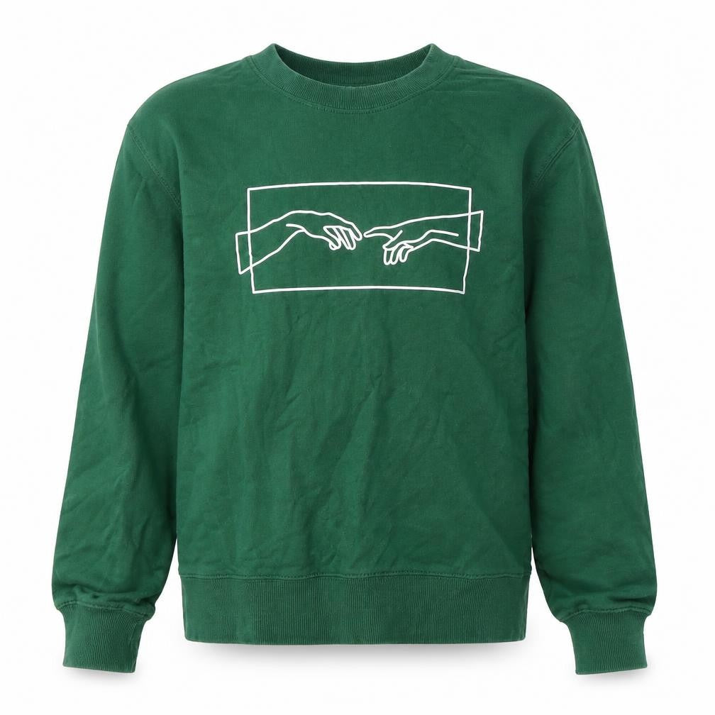Preworn Boys Green Polyester Pullover Sweatshirt Size S