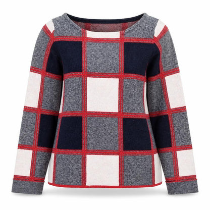 Kenar Womens Multicoloured Round Neck Check Polyester Pullover Jumper Size M