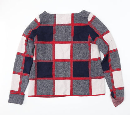 Kenar Womens Multicoloured Round Neck Check Polyester Pullover Jumper Size M