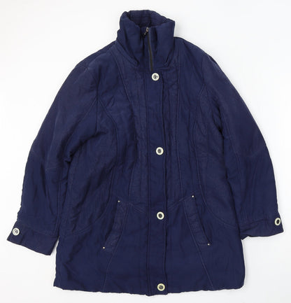 First Avenue Womens Blue Jacket Size 14 Zip