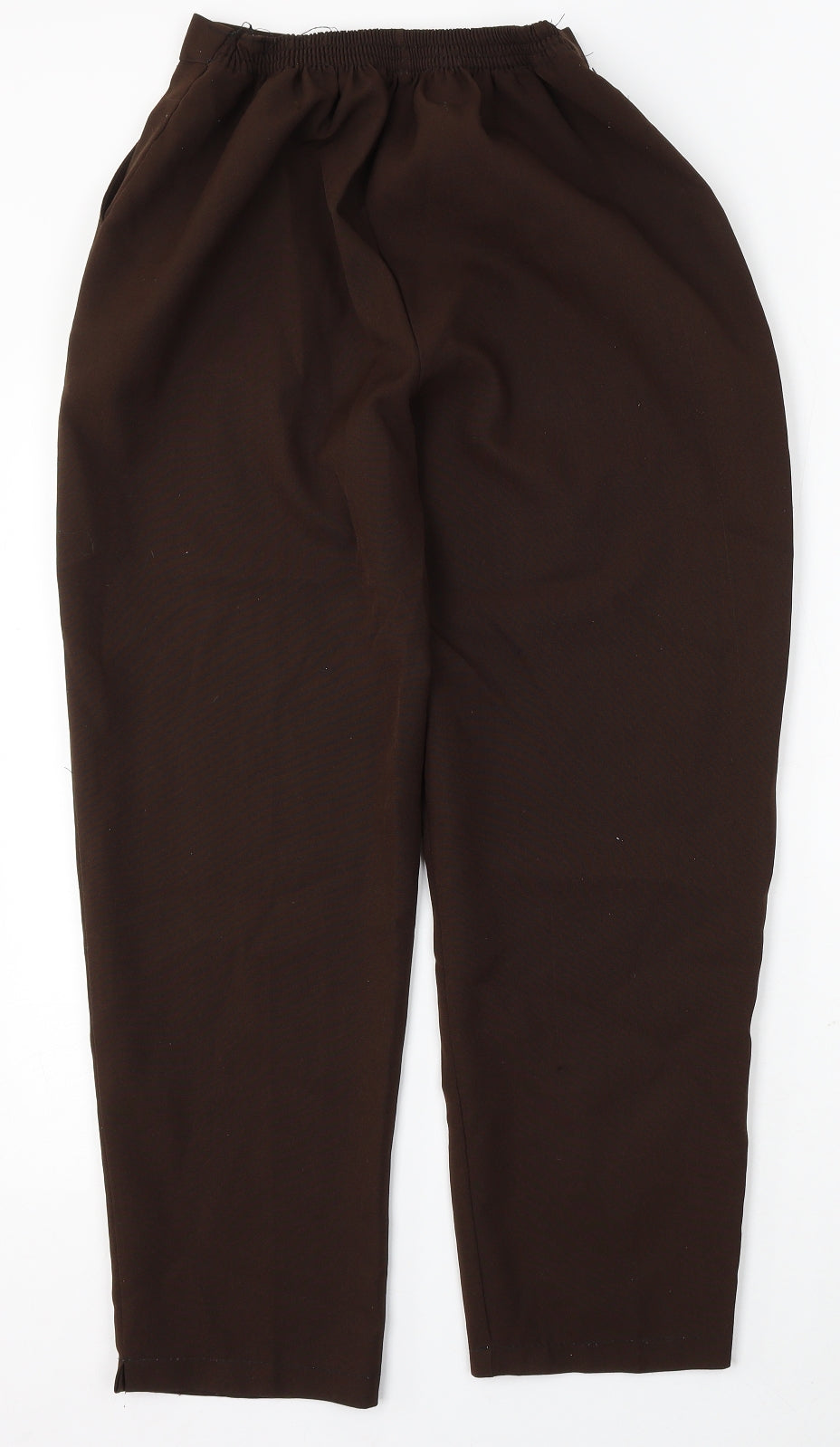 Preworn Womens Brown Polyester Trousers Size 14 L28 in Regular