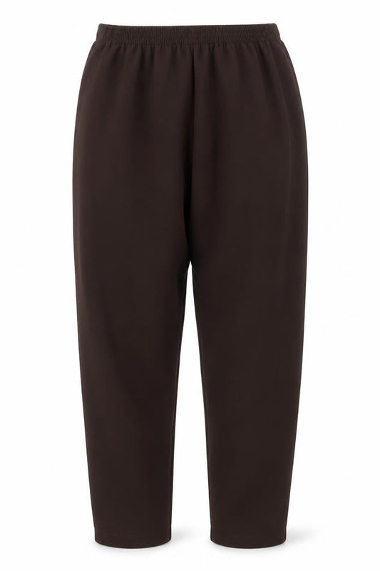 Preworn Womens Brown Polyester Trousers Size 14 L28 in Regular