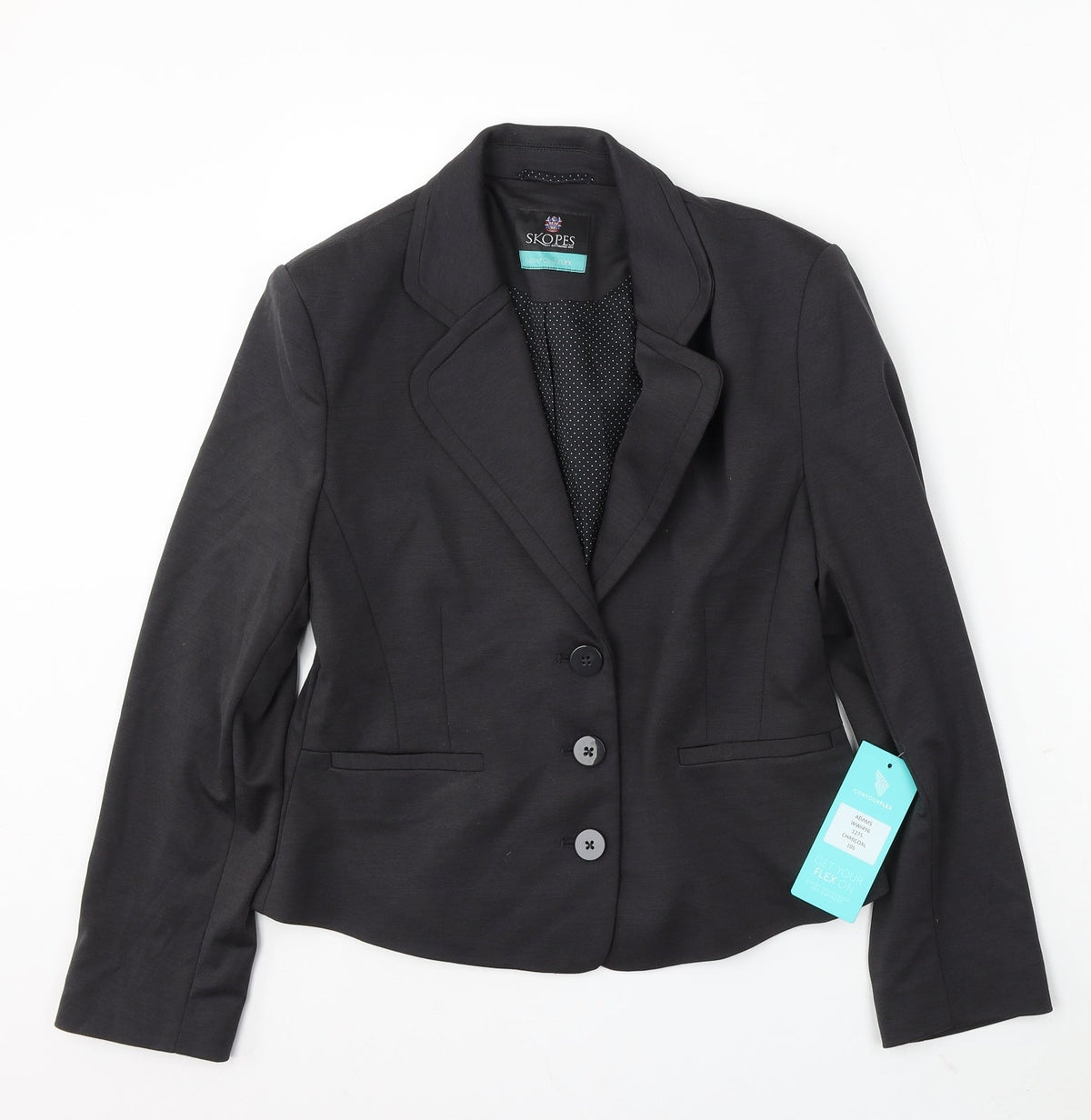 Skopes Womens Black Polyester Jacket Suit Size 10