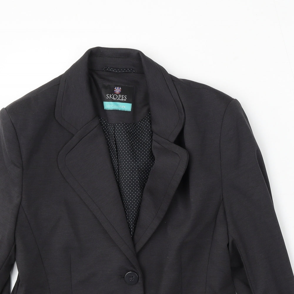 Skopes Womens Black Polyester Jacket Suit Size 10