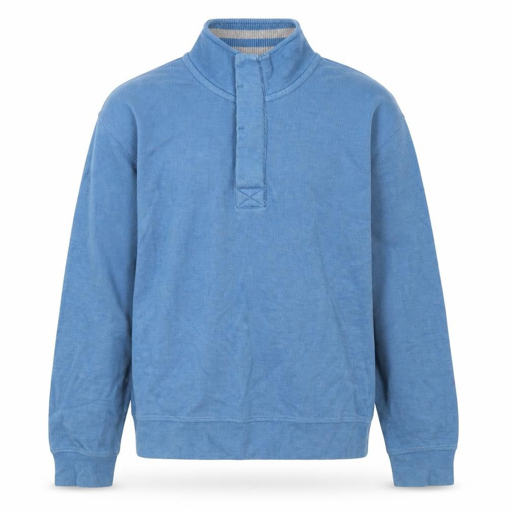 Sand Stone Mens Blue Mock Neck Cotton Pullover Jumper Size M