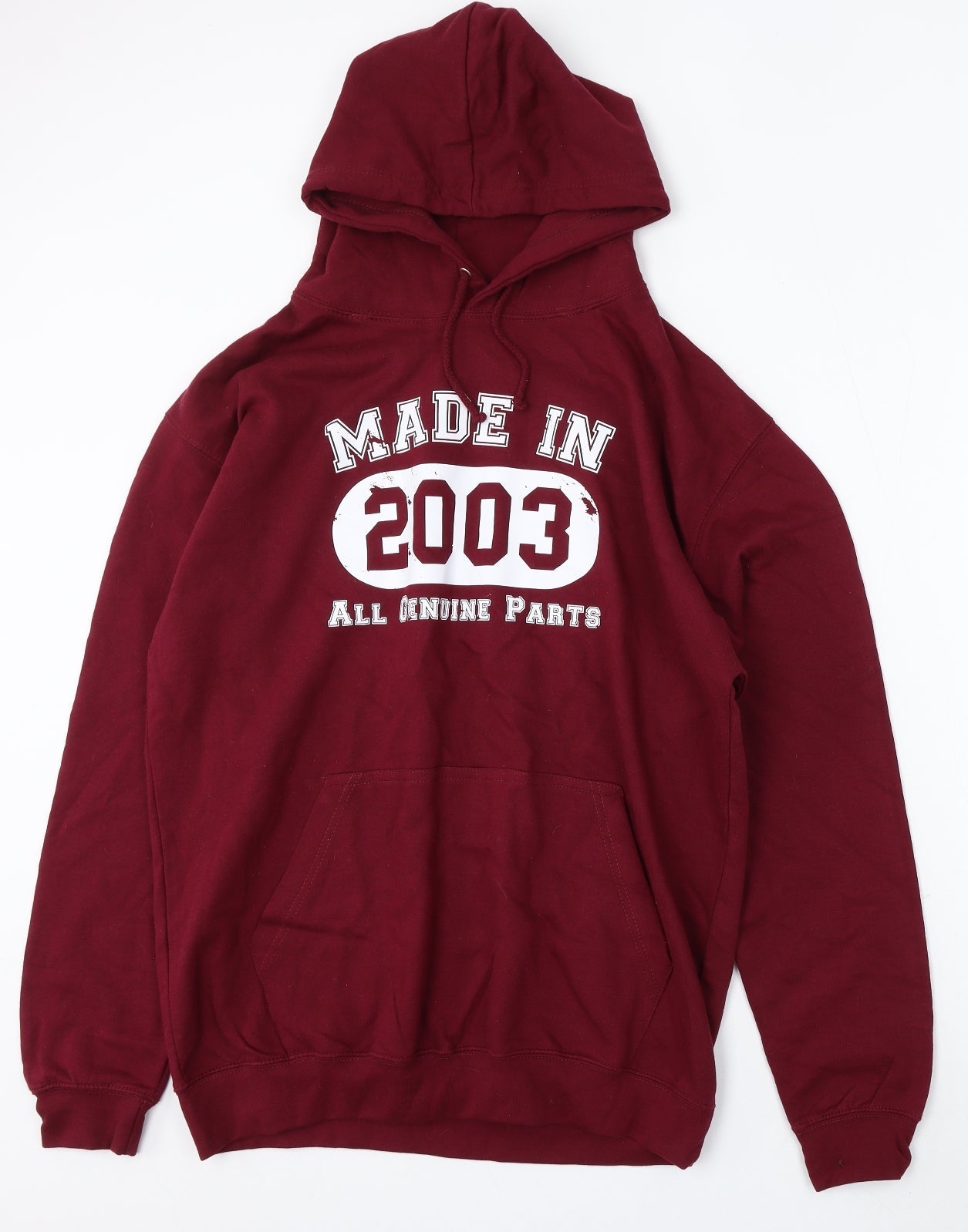 Awdis Womens Red Polyester Pullover Sweatshirt Size L - Made in 2003