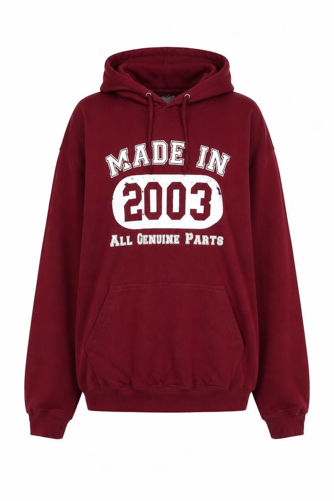 Awdis Womens Red Polyester Pullover Sweatshirt Size L - Made in 2003
