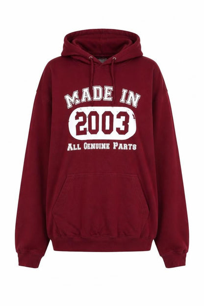 Awdis Womens Red Polyester Pullover Sweatshirt Size L - Made in 2003