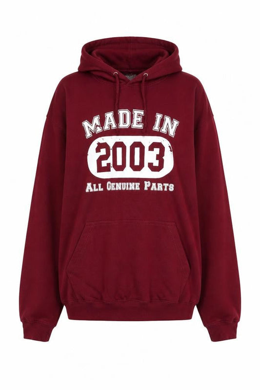 Awdis Womens Red Polyester Pullover Sweatshirt Size L - Made in 2003