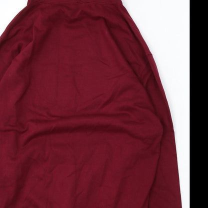 Awdis Womens Red Polyester Pullover Sweatshirt Size L - Made in 2003