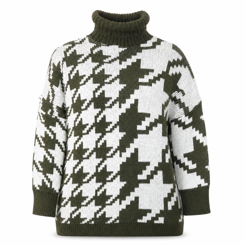 Preworn Womens Multicoloured Roll Neck Geometric Acrylic Pullover Jumper Size M