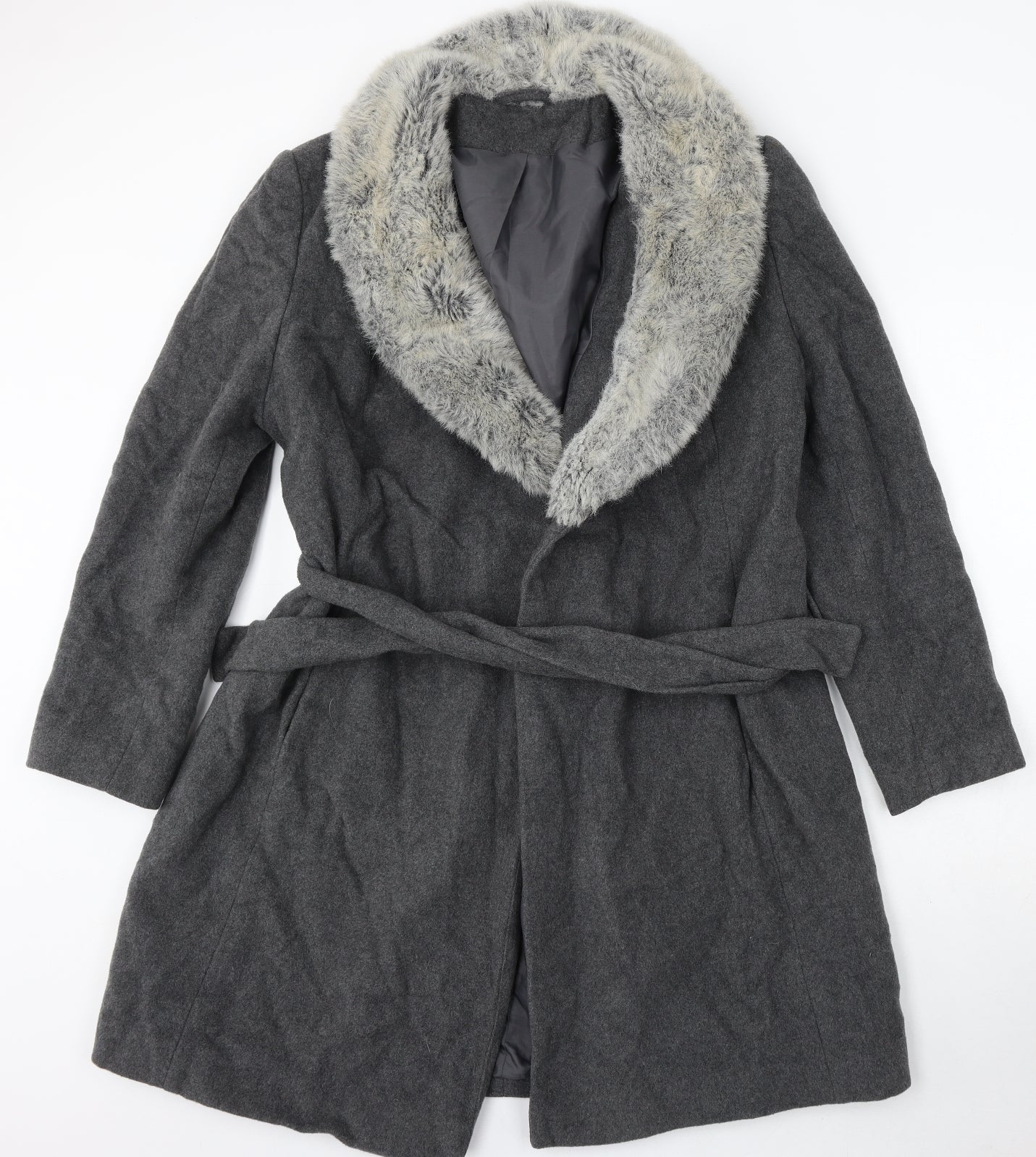 Dorothy Perkins Womens Grey Jacket Size 16 Buckle