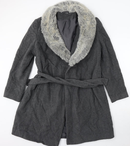 Dorothy Perkins Womens Grey Jacket Size 16 Buckle