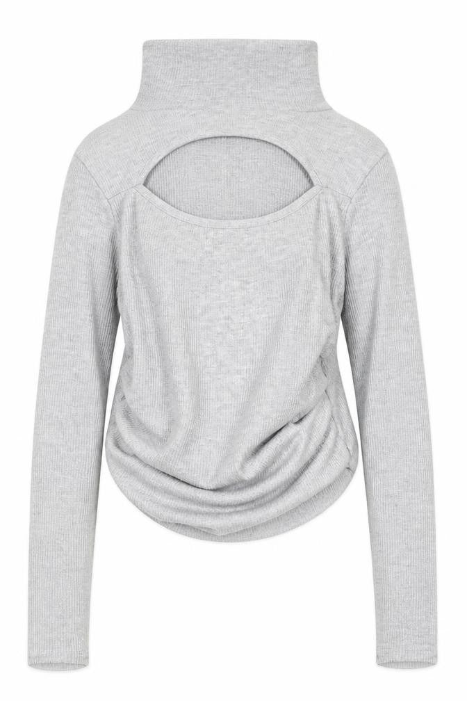 Boohoo Womens Grey Mock Neck Polyester Pullover Jumper Size 10