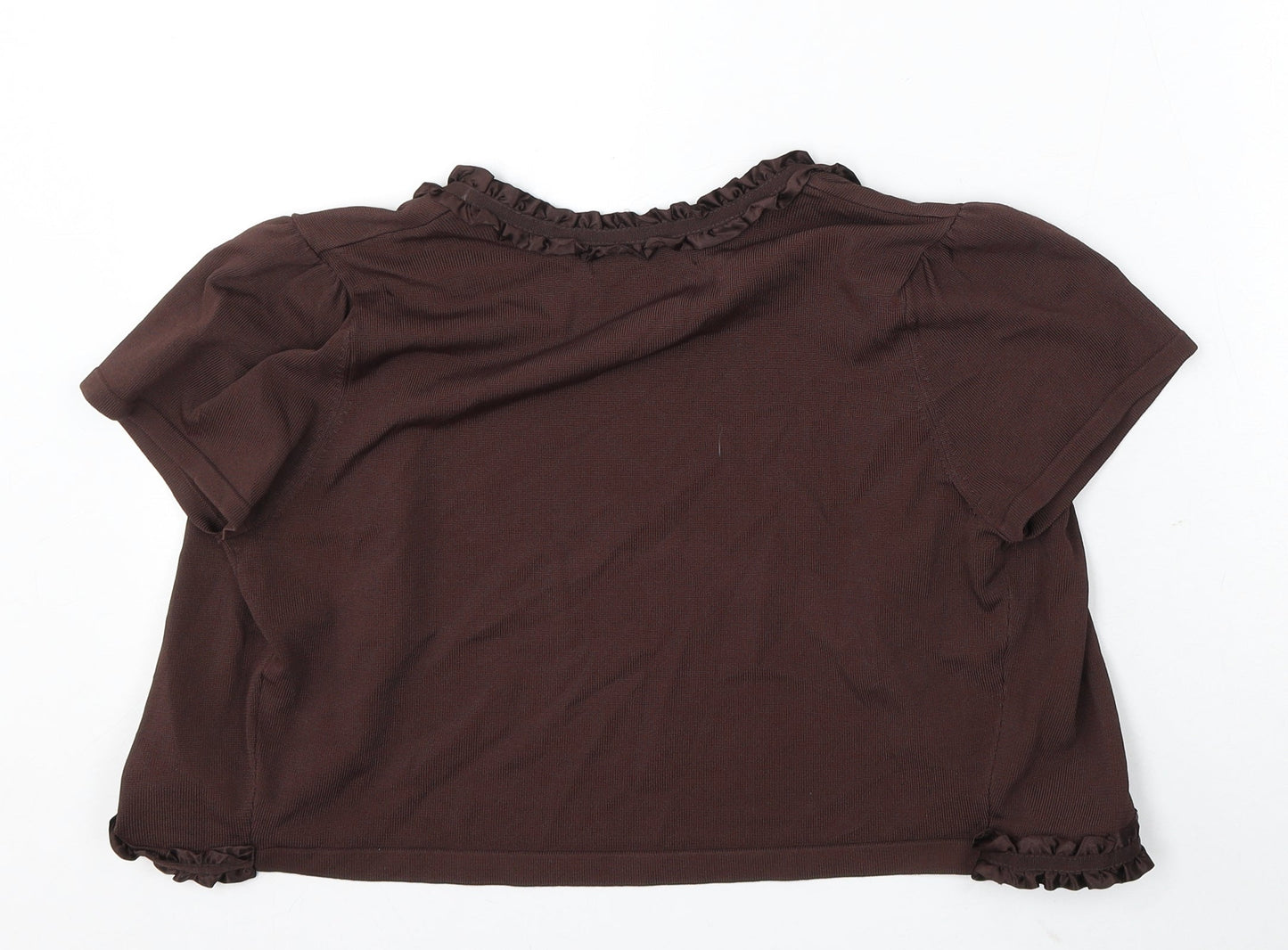 Kaleidoscope Womens Brown V-Neck Viscose Cardigan Jumper Size 12