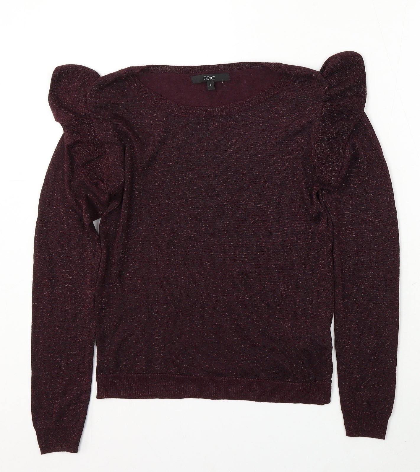 NEXT Womens Purple Round Neck Viscose Pullover Jumper Size 6