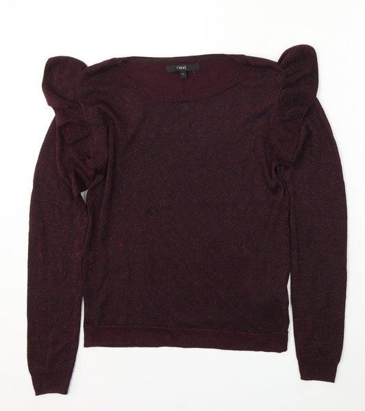 NEXT Womens Purple Round Neck Viscose Pullover Jumper Size 6